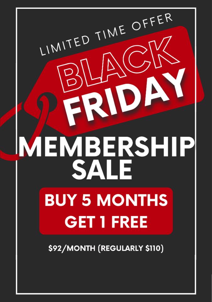 Black Friday membership sale ad showing