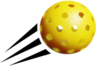 Pickleball 3 A yellow pickleball with holes races forward, shaded speed lines emphasizing its momentum. Perfect for intense matches on indoor pickleball courts.