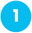 Home 9 A blue circle with a white number 1 in the center, reminiscent of the court markers often found in professional indoor pickleball courts.