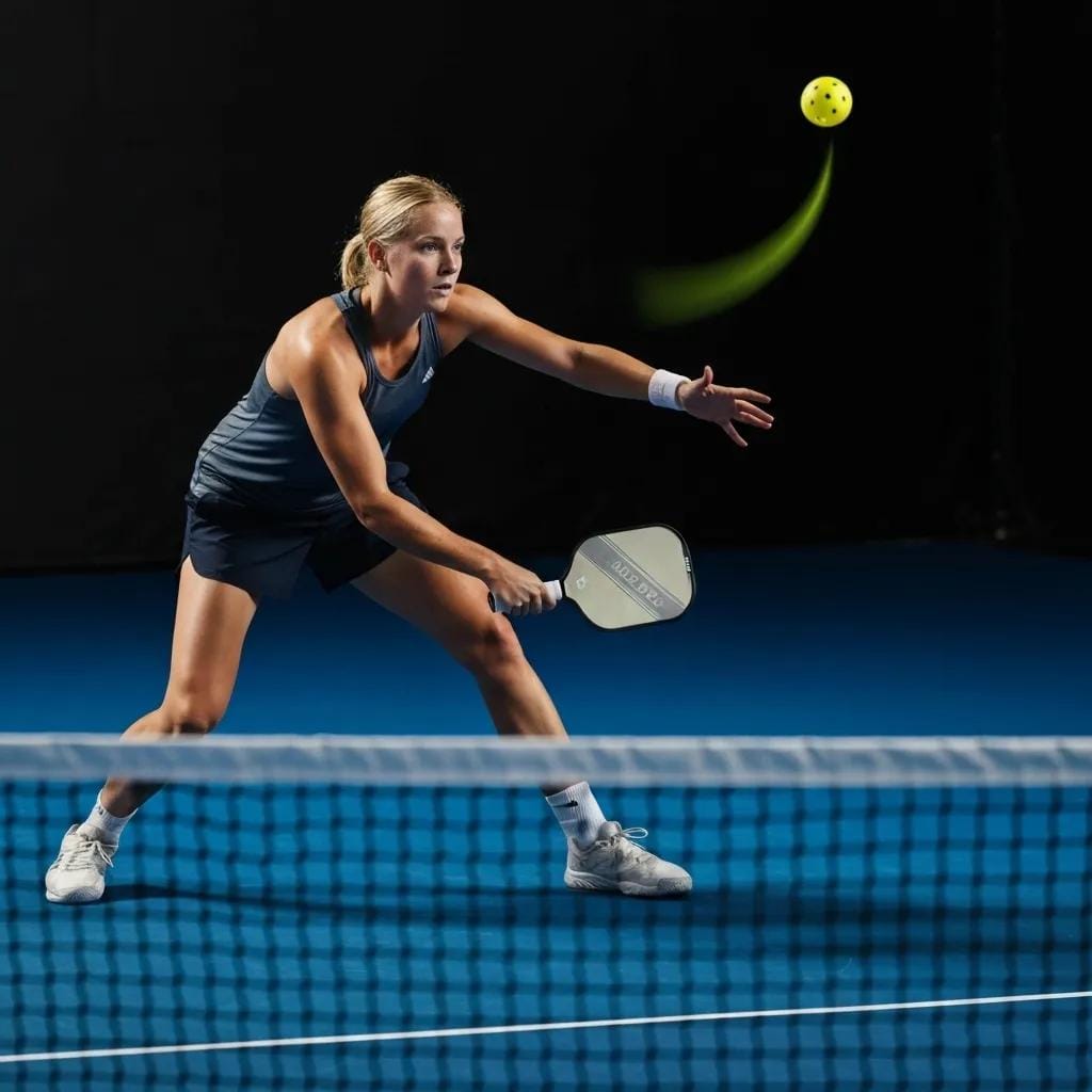 Basic Pickleball Rules for New Players 2 Player executing an underhand serve in pickleball, demonstrating proper technique and court setting